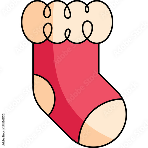 Flat Style Christmas Socks Illustration Design