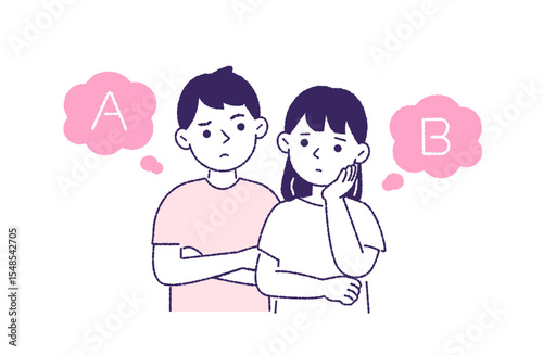 ABの２択で悩む若い夫婦
