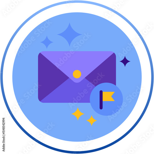 Flag Mail Icon – Envelope with Flag Symbol SVG