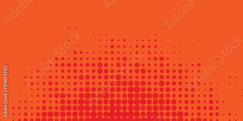 Abstract dots halftone orange color pattern gradient texture with technology digital modern abstract art design. futuristic color dot vector illustration