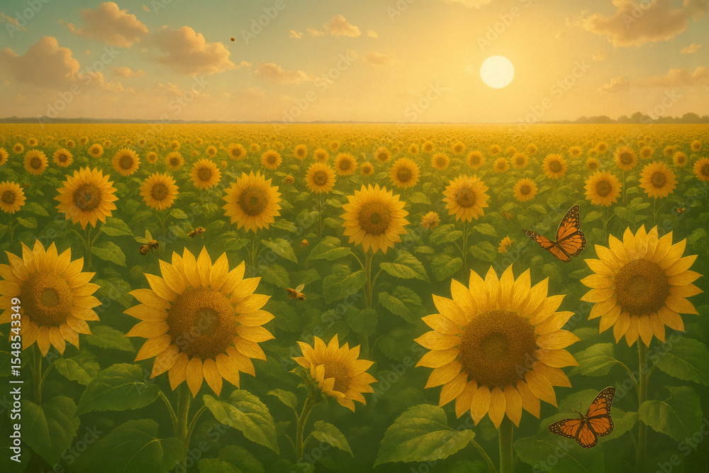 Obraz premium Vast Sunflower Plains