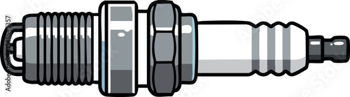 Spark Plug Vector Illustration Automotive Engine Part Technical Drawing 