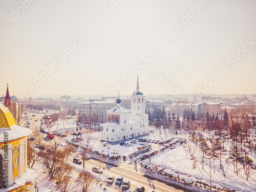 City Architecture in Winter Snowscape