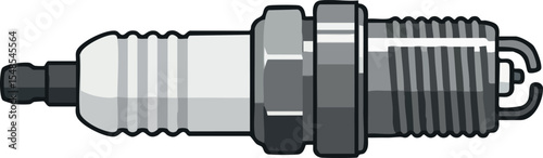 Spark plug vector illustration detailed automotive engine part design component 