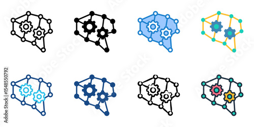 Neurotechnology icon set multiple style collection 