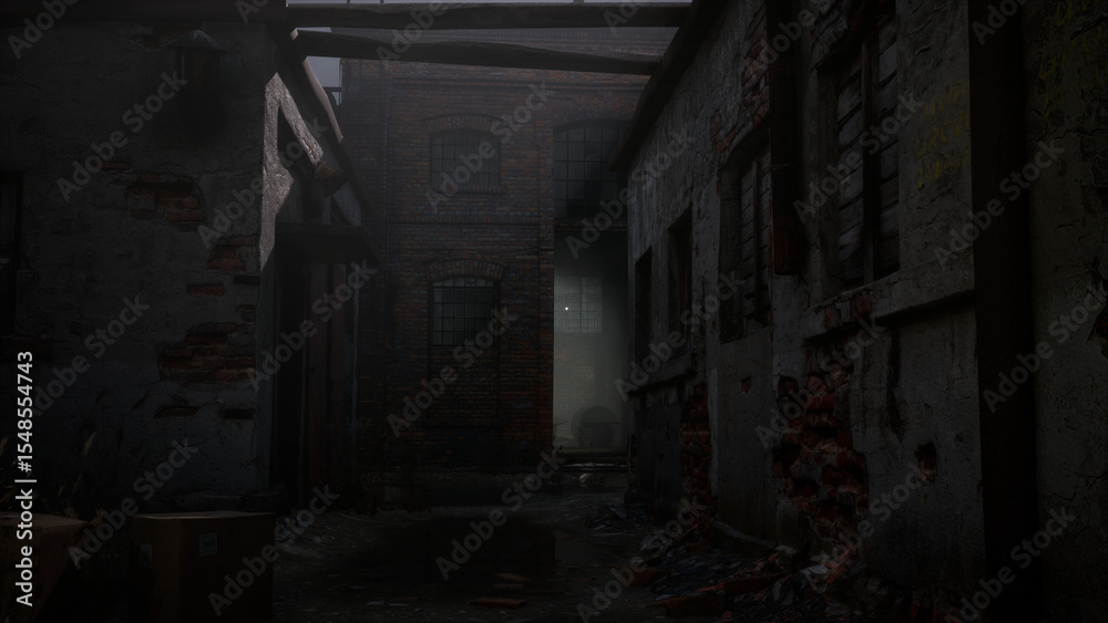 Obraz premium 工場の暗い通路