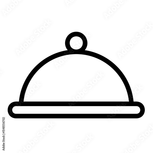 kitchen utensils outline icon. Cloche