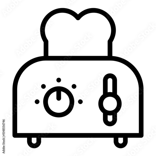 kitchen utensils outline icon. Toaster