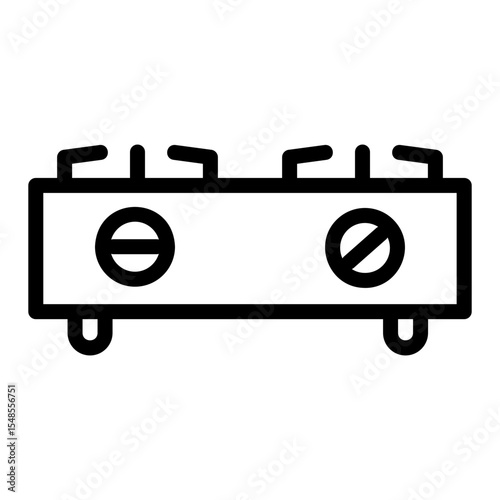 kitchen utensils outline icon. Gas stove