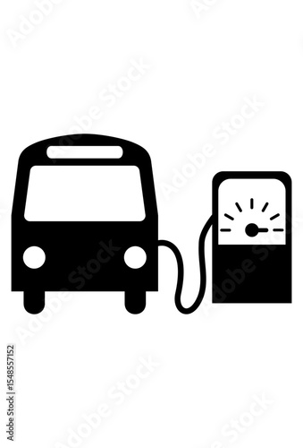 Bus refueling at gas station: transportation, fuel, energy, journey.
Vehicle at pump: energy for travel, essential, power.
Fueling a bus: essential for mobility, journey, power, transport.
