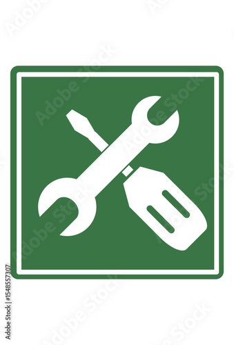 Lools icon. wrench, screwdriver, service, repairs.
Maintenance symbol: technical support, fixing, workshop.
