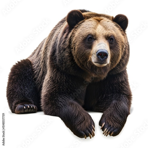 A realistic bear in a white background and a thoroughbred bear standing against a white background