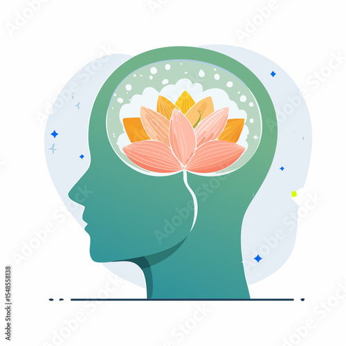 lotus flower blooming from the mind