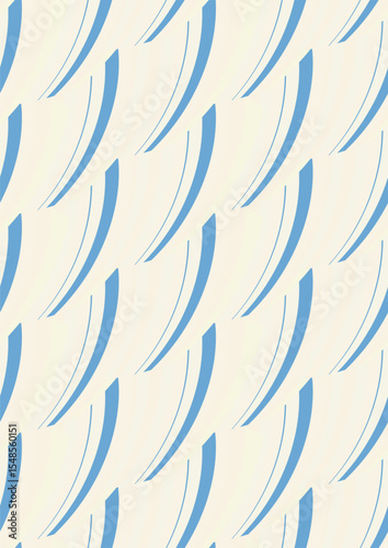Vector seamless pattern with blue arcs on a beige background.