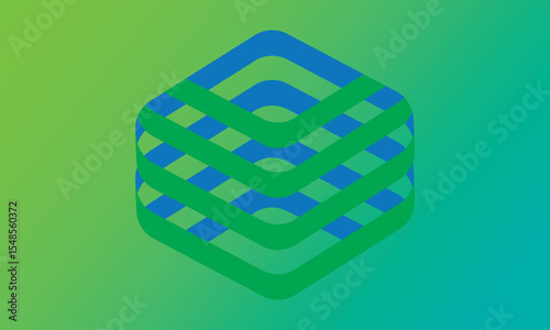 Glossy 3D square web icons set with blank button design and technology elements