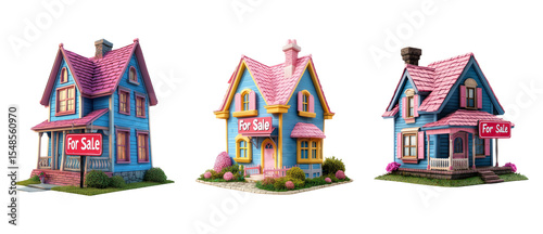Colorful Houses for Sale in Beautiful Neighborhood with Greenery Surroundings