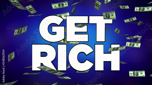Get Rich Money Jackpot Big Earnings Grow Wealth Assets 3d Animation