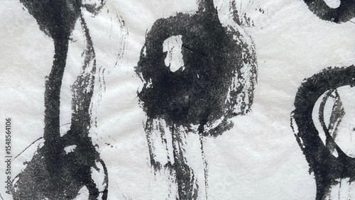 sumi ink wash drawing created with brush, sumi  ink wash painting with visible brushstrokes, ink drawing made with sumi brush, sumi ink painting washi paper texture, bleeding texture, blurring texture