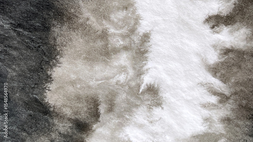 sumi ink wash drawing created with brush, sumi  ink wash painting with visible brushstrokes, ink drawing made with sumi brush, washi paper texture, bleeding texture, blurring texture, banner 