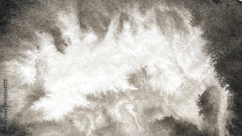 sumi ink wash drawing created with brush, sumi  ink wash painting with visible brushstrokes, ink drawing made with sumi brush, washi paper texture, bleeding texture, blurring texture, banner 