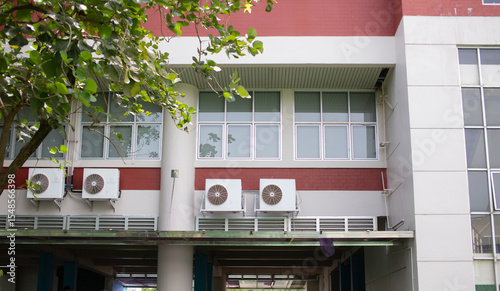 Air conditioner installed outside the building