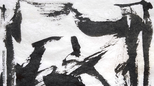 ink painting washi paper texture background material, sumi drawing, brush pen art drawing, washi paper texture