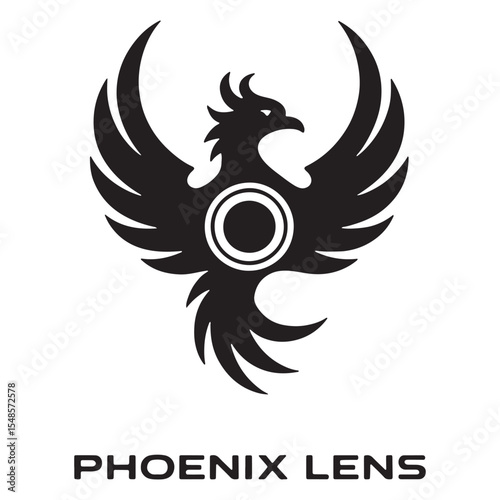 Stylized phoenix bird silhouette logo