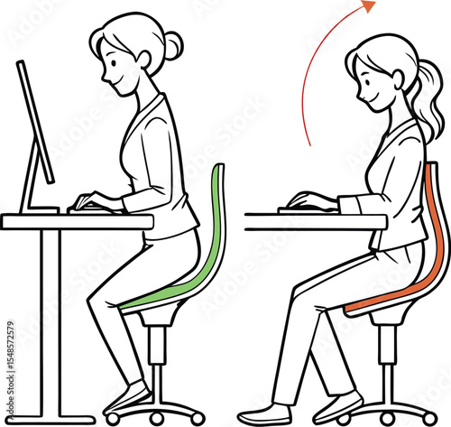 Correct vs Incorrect Sitting Posture at Desk for Better Ergonomics