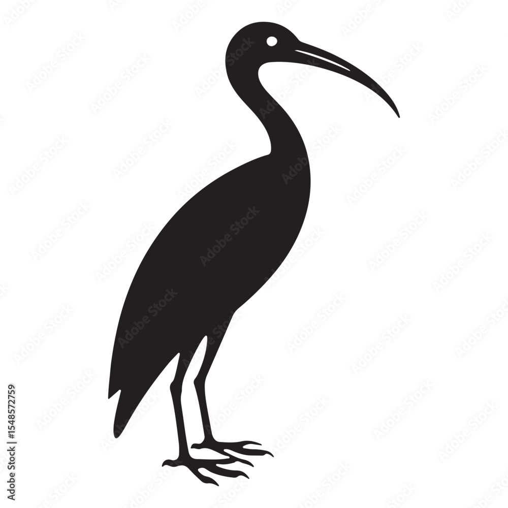 Obraz premium Ibis bird silhouette vector graphic