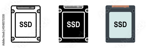 SSD icon set. for mobile concept and web design on white background. vector illustration