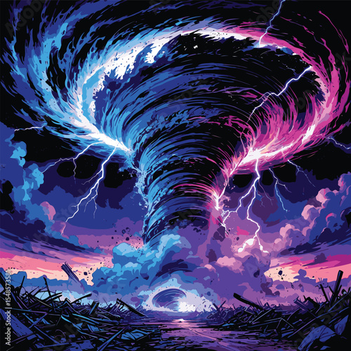 tornado vector image with contrasting colors