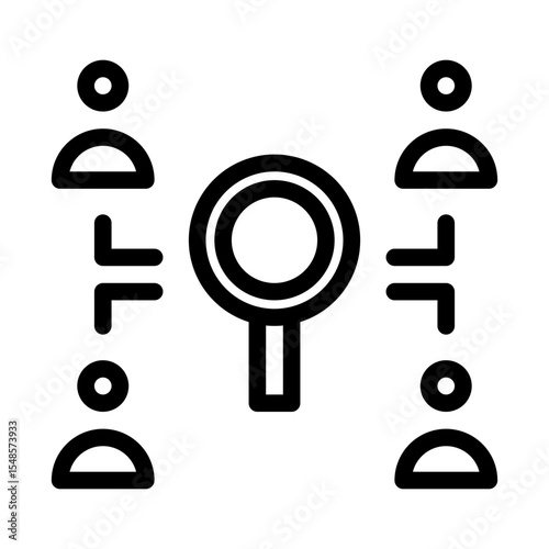 customer research network. This is a vector single icon with a line style. Suitable for any purpose, such as website design, mobile app design, logo design, pattern design, etc.