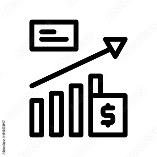 market analystic. This is a vector single icon with a line style. Suitable for any purpose, such as website design, mobile app design, logo design, pattern design, etc.
