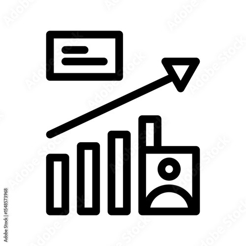 market analyisis. This is a vector single icon with a line style. Suitable for any purpose, such as website design, mobile app design, logo design, pattern design, etc.