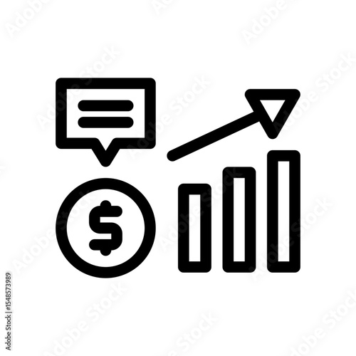 qualitative financial research. This is a vector single icon with a line style. Suitable for any purpose, such as website design, mobile app design, logo design, pattern design, etc.