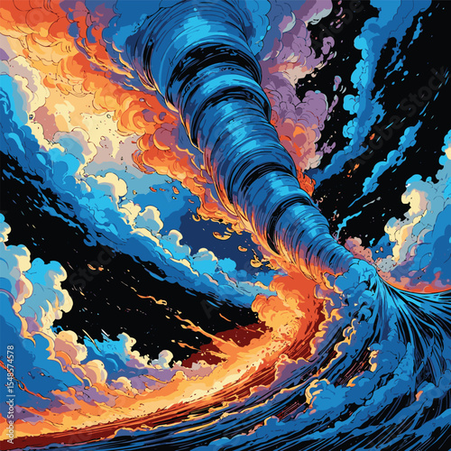 tornado vector image with contrasting colors