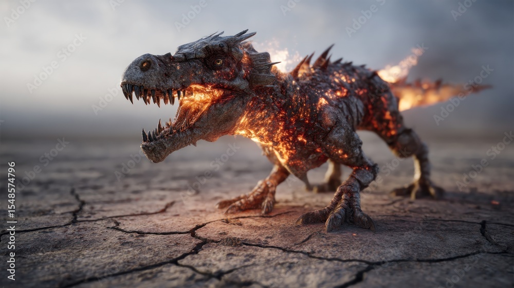 Fototapeta premium Fiery dinosaur