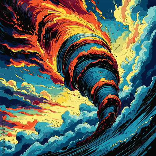 tornado vector image with contrasting colors