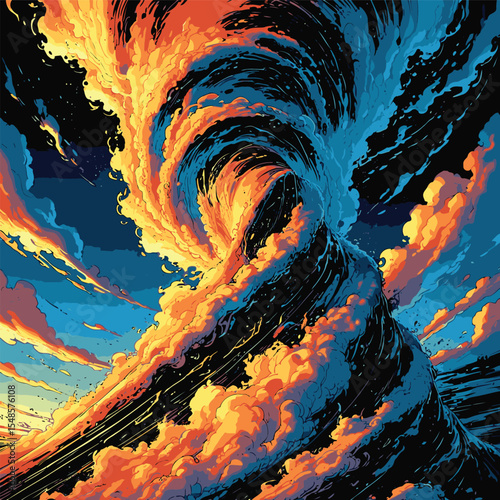 tornado vector image with contrasting colors