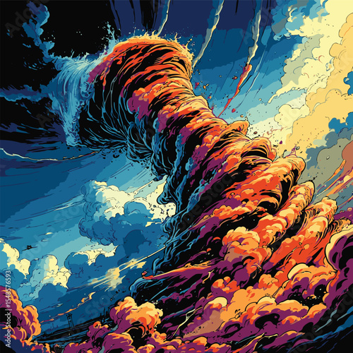 tornado vector image with contrasting colors