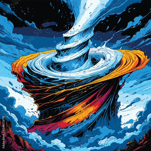 tornado vector image with contrasting colors