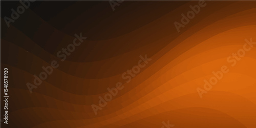 Bright, colorful lines and golden waves create an abstract orange and yellow vector background illustration with a blurred light effect