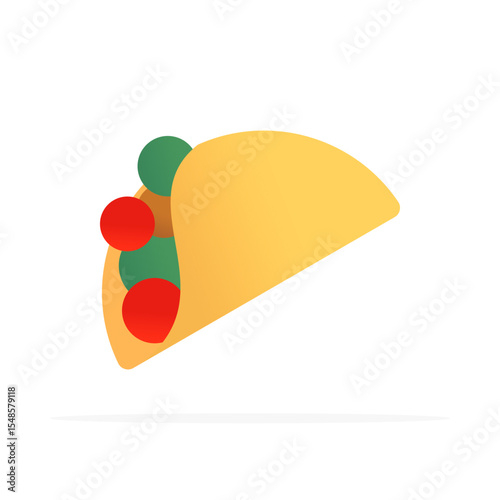 Taco icon, colored flat vector. Modern and minimalist design.