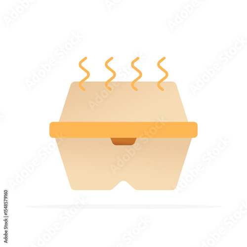 Takeout box icon, colored flat vector. Modern and minimalist design.