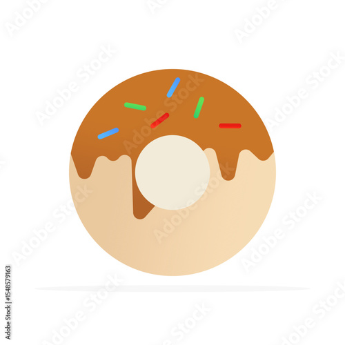 Donut icon, colored flat vector. Modern and minimalist design.