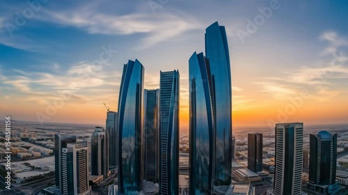 Yellow Sunset Skyscraper Skyline