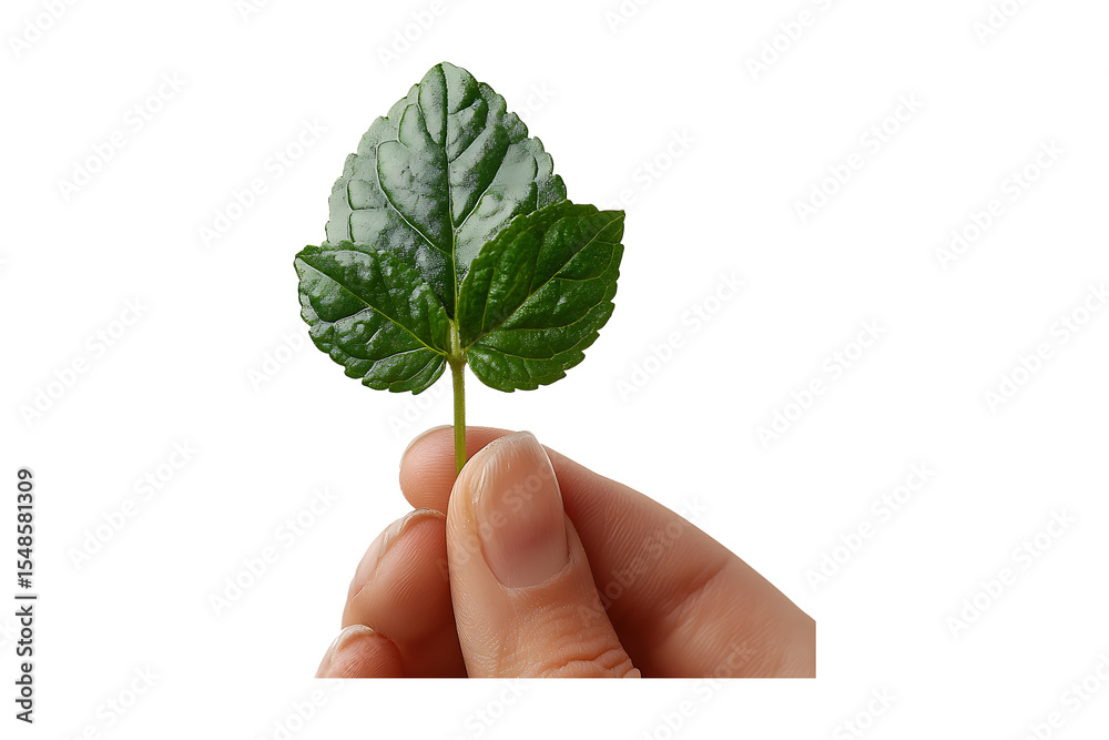 hand holding a young plant isolated on a transparent background hand holding a young plant isolated on a transparent background
