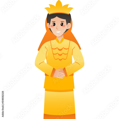 Illustration of Indonesian Traditional Attire