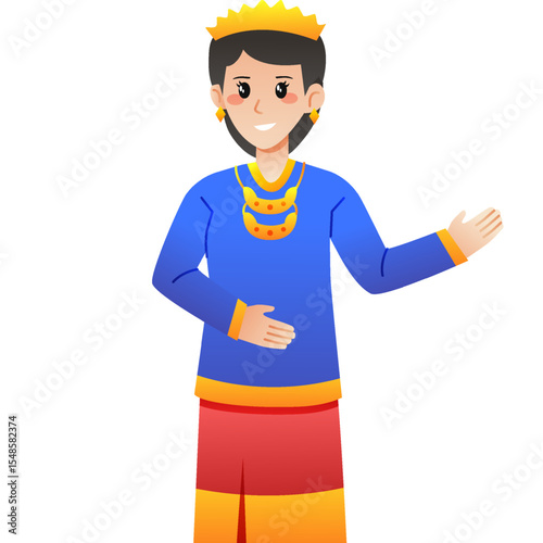 Illustration of Indonesian Traditional Attire