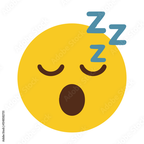 Yellow sleepy face emoji with closed eyes, open mouth, and blue "Z" signs, representing tiredness or sleep. Flat style design.

